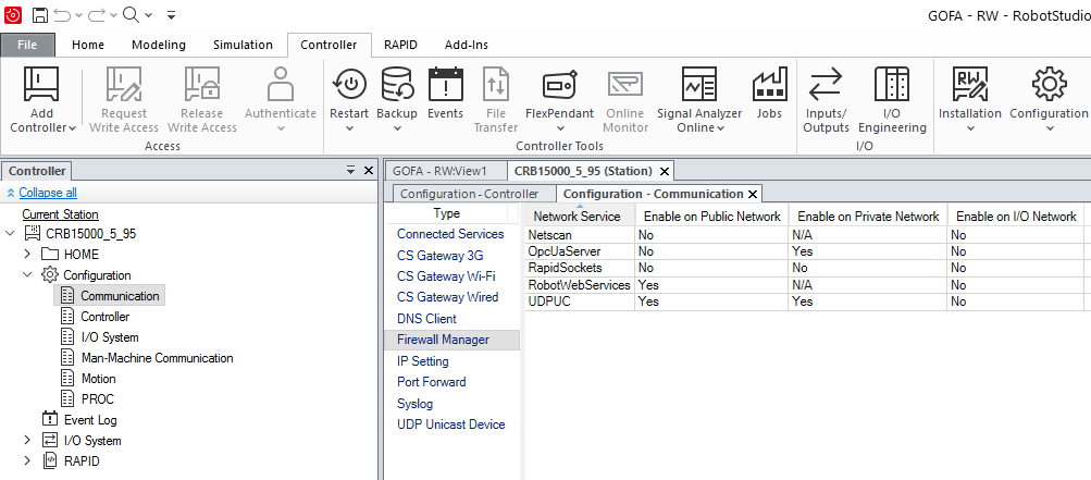 Firewall manager options.