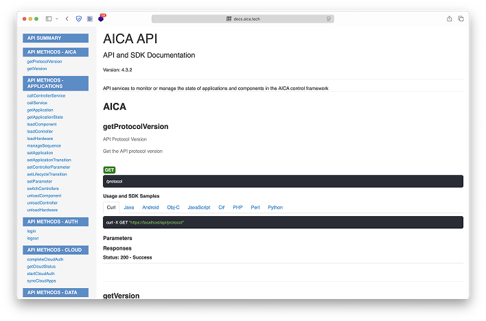 AICA API preview