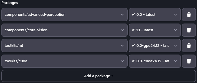 AICA Launcher configuration for CPU and GPU runtime