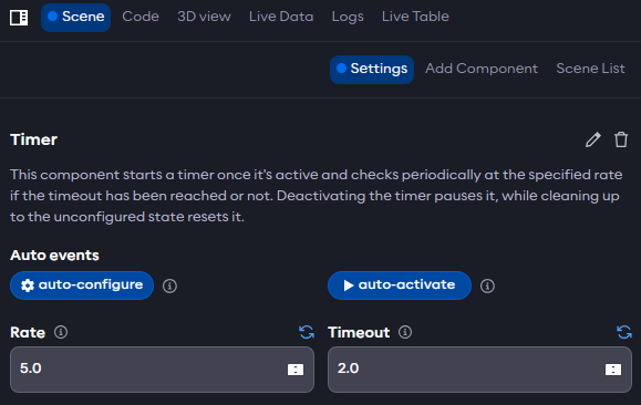 Timer settings