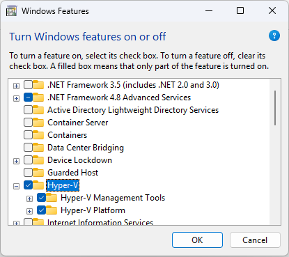 Enable Hyper-V